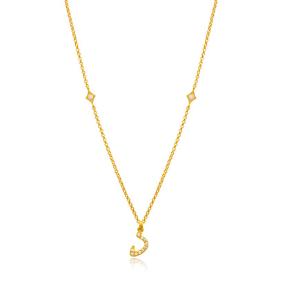 Arabic letter 'D' initial necklace