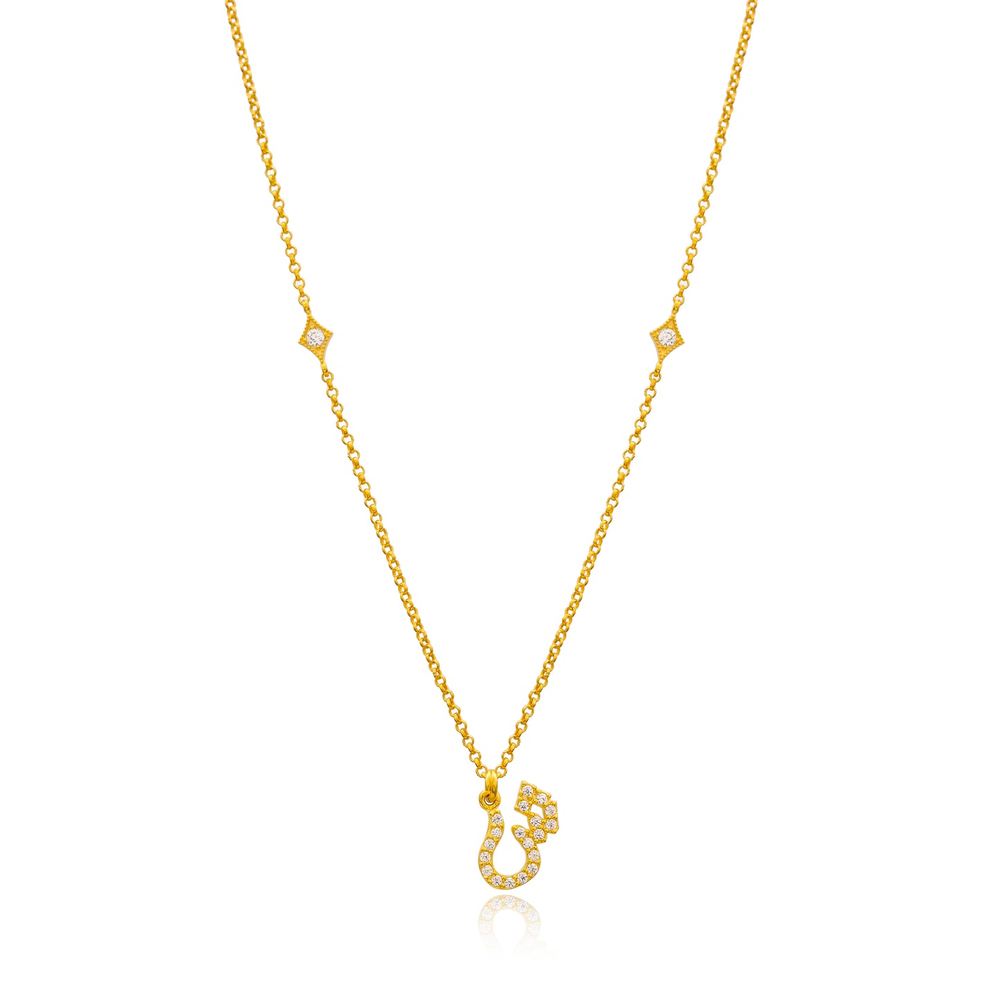 Arabic letter 'Sh' initial necklace